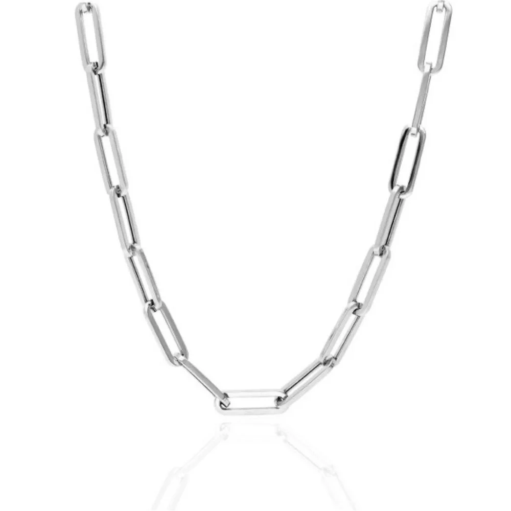 20” STERLING SILVER PAPER CLIP CHAIN - Picture 3 of 3